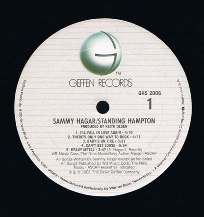Sammy Hagar : Standing Hampton (LP, Album)