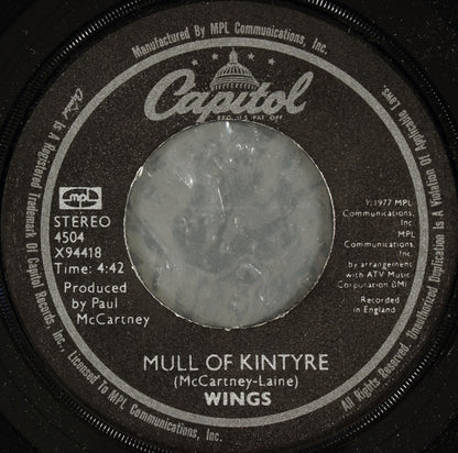 Wings (2) : Mull Of Kintyre / Girls School (7", Single, Win)