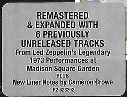 Led Zeppelin : The Soundtrack From The Film "The Song Remains The Same" (2xCD, Album, RE, RM, Mul)