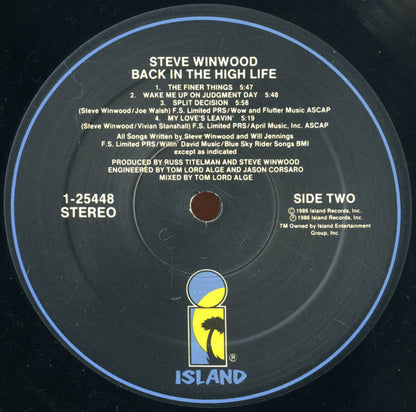 Steve Winwood : Back In The High Life (LP, Album, Spe)