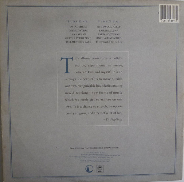 Dan Fogelberg & Tim Weisberg : Twin Sons Of Different Mothers (LP, Album, RE, Gat)