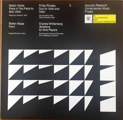 Stefan Wolpe / Phillip Rhodes (2) / Charles Whittenberg : Piece In Two Parts For Solo Violin / Form / Duo For Violin And Cello / Variations For Nine Players (LP, Album)