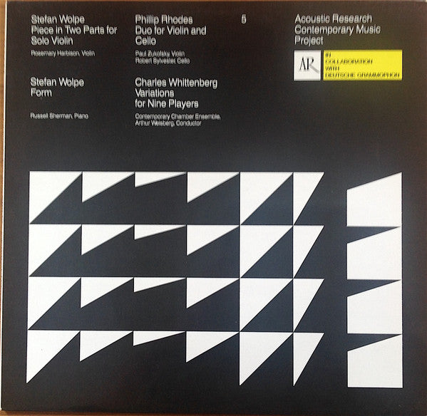 Stefan Wolpe / Phillip Rhodes (2) / Charles Whittenberg : Piece In Two Parts For Solo Violin / Form / Duo For Violin And Cello / Variations For Nine Players (LP, Album)