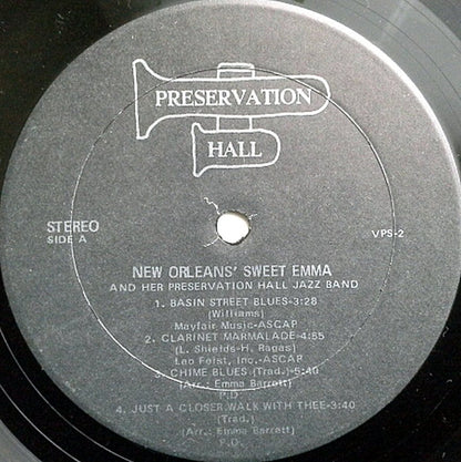 Emma Barrett And Her Preservation Hall Jazz Band : New Orleans' Sweet Emma And Her Preservation Hall Jazz Band (LP, Album, RE)