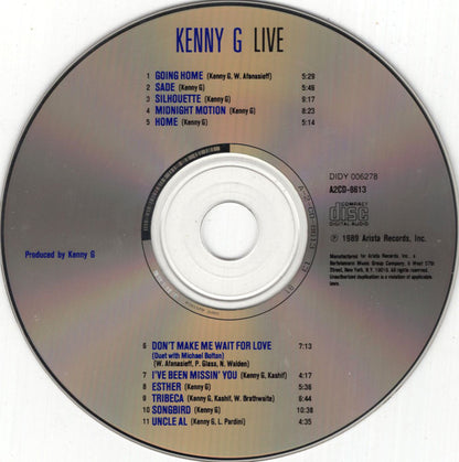 Kenny G (2) : Live (CD, Album, Club, RE)