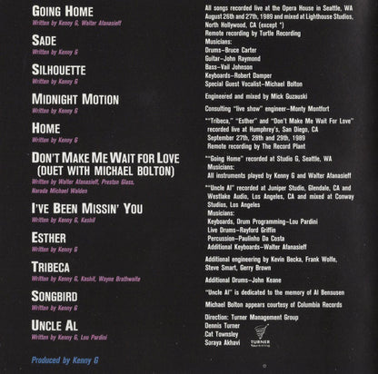 Kenny G (2) : Live (CD, Album, Club, RE)