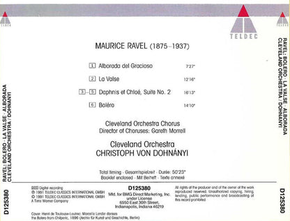 Maurice Ravel – The Cleveland Orchestra / Christoph von Dohnányi : Boléro • La Valse • Daphnis & Chloe: Suite No. 2 • Alborada Del Gracioso (CD, Album, Club)