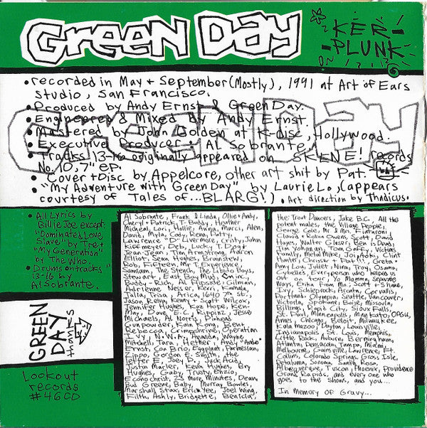 Green Day : Kerplunk! (CD, Album, RP)