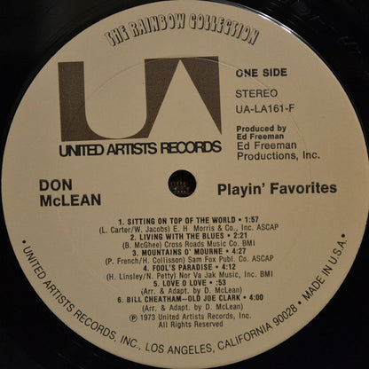 Don McLean : Playin' Favorites (LP, Album, Ter)