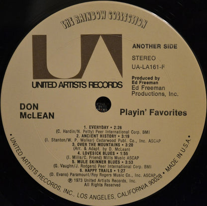 Don McLean : Playin' Favorites (LP, Album, Ter)