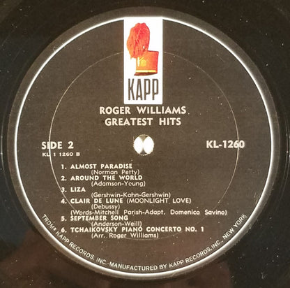 Roger Williams (2) : Greatest Hits (LP, Comp, Mono, ARC)