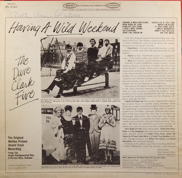 The Dave Clark Five : Having A Wild Weekend (LP, Album, Pit)