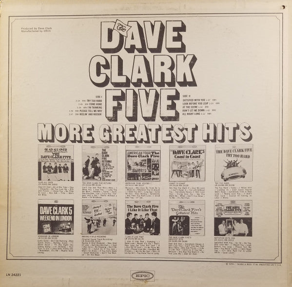 The Dave Clark Five : More Greatest Hits (LP, Comp, Mono, Pit)