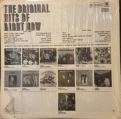 Various : The Original Hits Of Right Now Plus Some Heavies From The Motion Picture "Easy Rider" (LP, Comp)