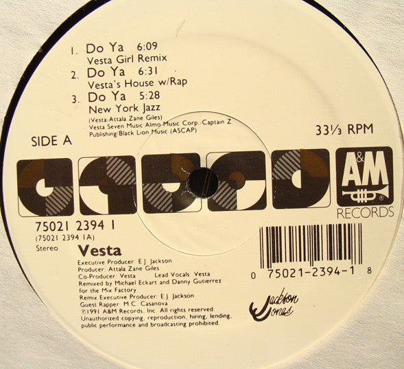 Vesta Williams : Do Ya (12", Single)