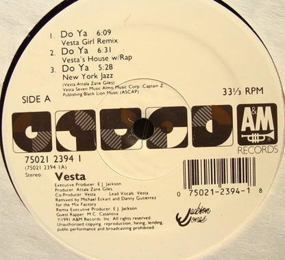 Vesta Williams : Do Ya (12", Single)