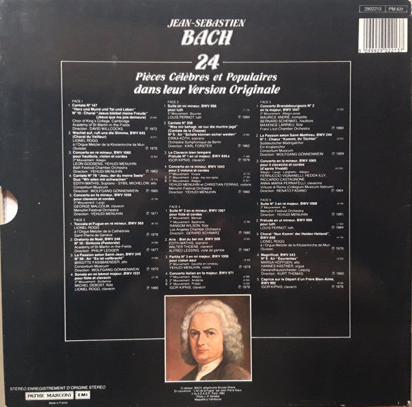 Johann Sebastian Bach : 24 Pièces Célèbres Et populaires Dans Leur Version Originale (3xLP, Comp, Box)