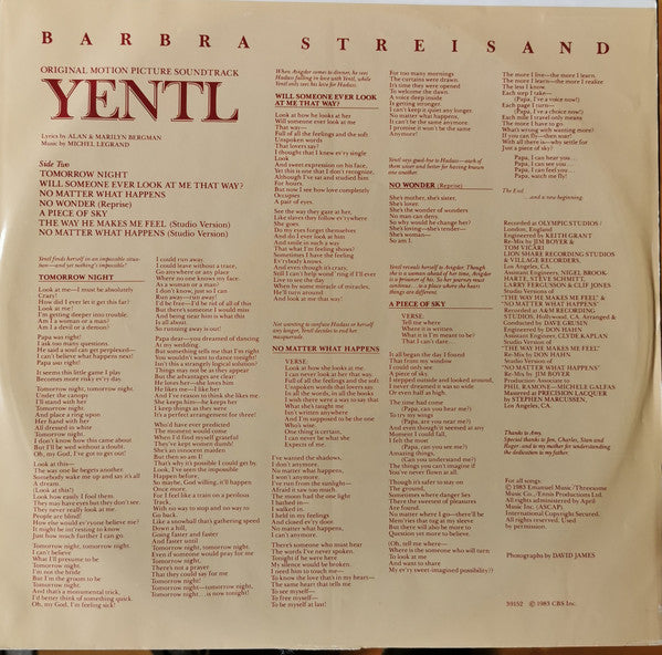 Buy Barbra Streisand : Yentl - Original Motion Picture Soundtrack