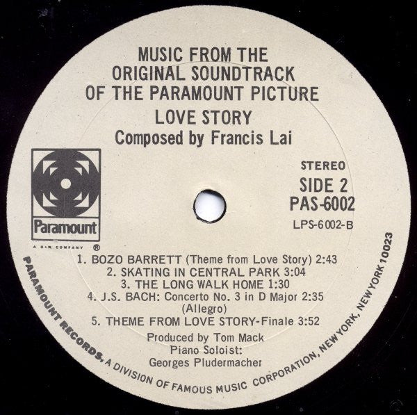 Francis Lai : Love Story - Music From The Original Soundtrack (LP, Album, She)
