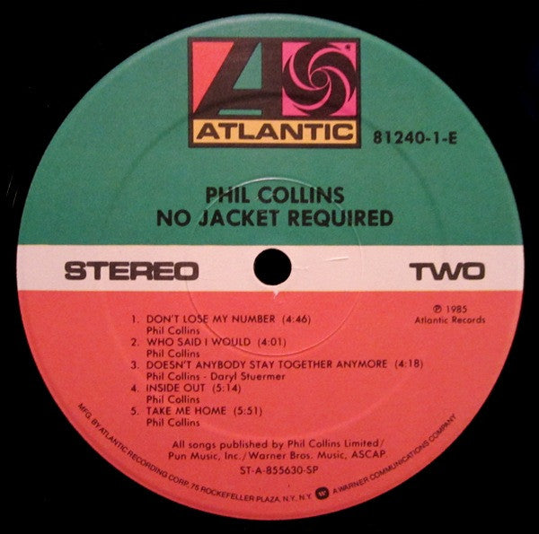 Phil Collins : No Jacket Required (LP, Album, Club)