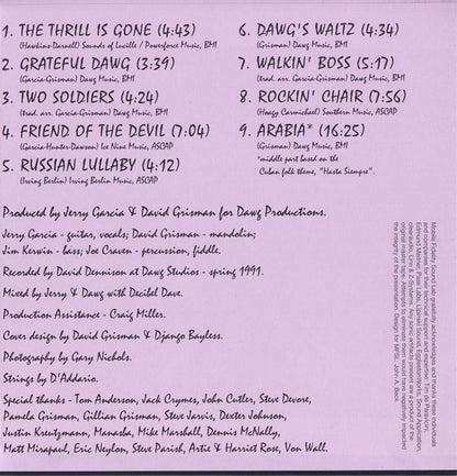 Jerry Garcia / David Grisman : Jerry Garcia / David Grisman (CD, Album)