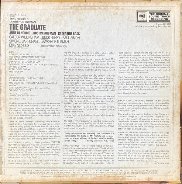 Simon & Garfunkel, Dave Grusin : The Graduate (Original Sound Track Recording) (LP, Album, San)