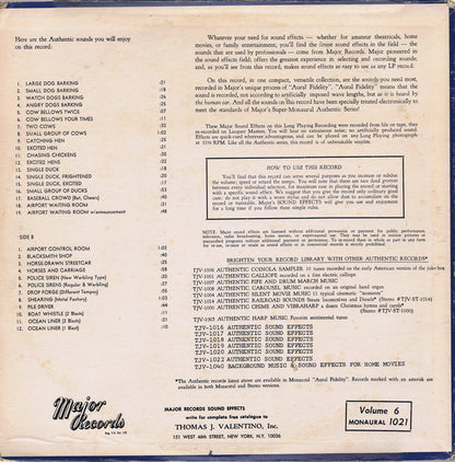 No Artist : Sound Effects Volume 6 (LP, Album, Mono, pur)