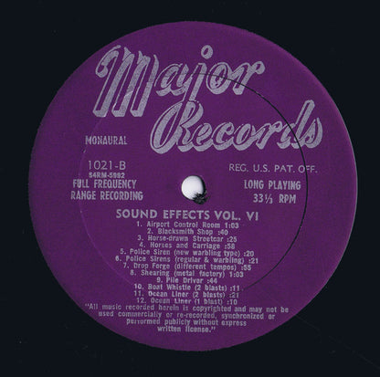 No Artist : Sound Effects Volume 6 (LP, Album, Mono, pur)