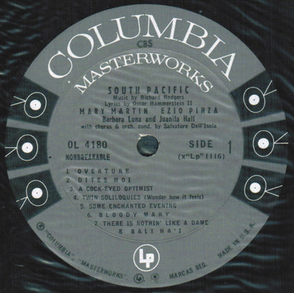 Rodgers & Hammerstein / Featuring Mary Martin, Ezio Pinza With "South Pacific" Original Broadway Cast : South Pacific (LP, Album, Mono, RE, Pit)