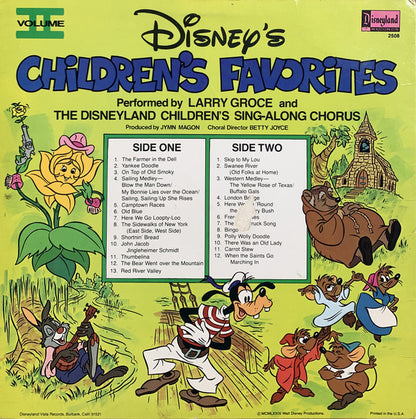 Larry Groce And The Disneyland Children's Sing-Along Chorus : Disney's Children's Favorites Volume II (LP, Album, All)