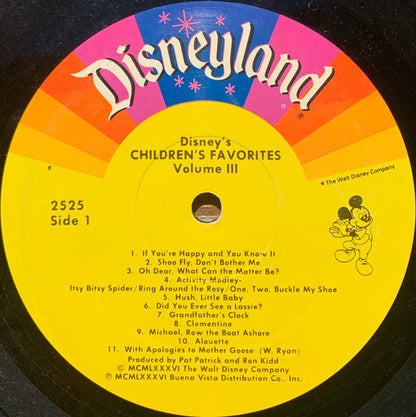 Larry Groce And The Disneyland Children's Sing-Along Chorus : Disney's Children's Favorites Volume III (LP, Album)