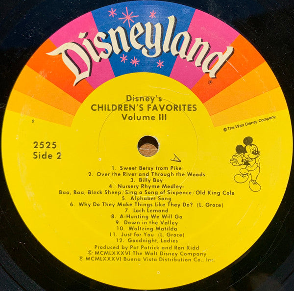 Larry Groce And The Disneyland Children's Sing-Along Chorus : Disney's Children's Favorites Volume III (LP, Album)