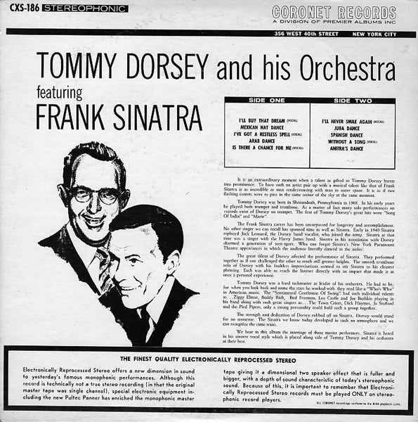 Tommy Dorsey And His Orchestra, Frank Sinatra : Tommy Dorsey And His Orchestra Featuring Frank Sinatra (LP, Album, Comp, RM, Red)