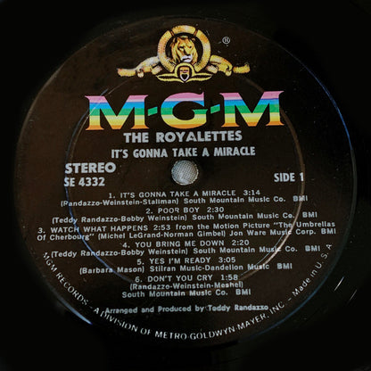 The Royalettes : It's Gonna Take A Miracle (LP, Album, Dee)
