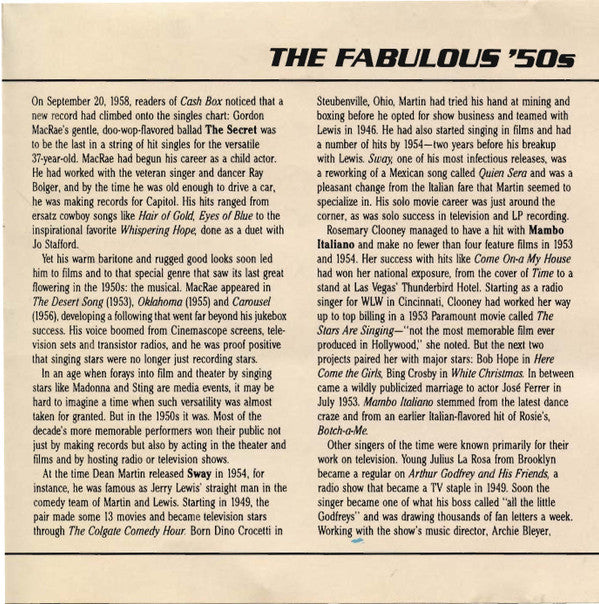 Various : Your Hit Parade - The Fabulous '50s (CD, Comp)