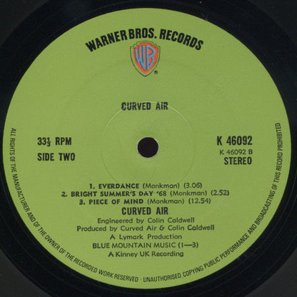 Curved Air : Second Album (LP, Album, die)