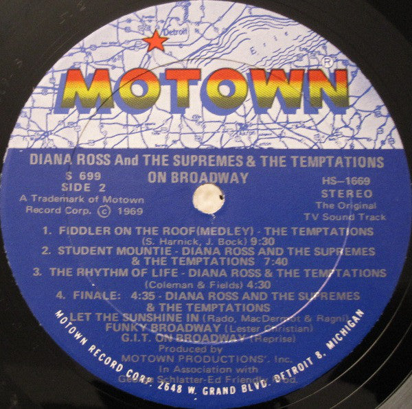 The Supremes & The Temptations : On Broadway (Original TV Sound Track) (LP, Album, Gat)