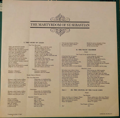 Claude Debussy, Charles Munch, Boston Symphony Orchestra, Phyllis Curtin, Florence Kopleff, Catherine Akos, New England Conservatory Chorus : The Martyrdom Of St. Sebastian (LP, RE)