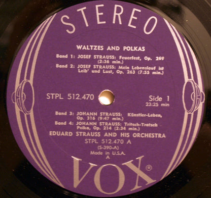 Johann Strauss Jr. & Josef Strauß, Eduard Strauss And His Orchestra : Waltzes & Polkas (LP, Album, All)