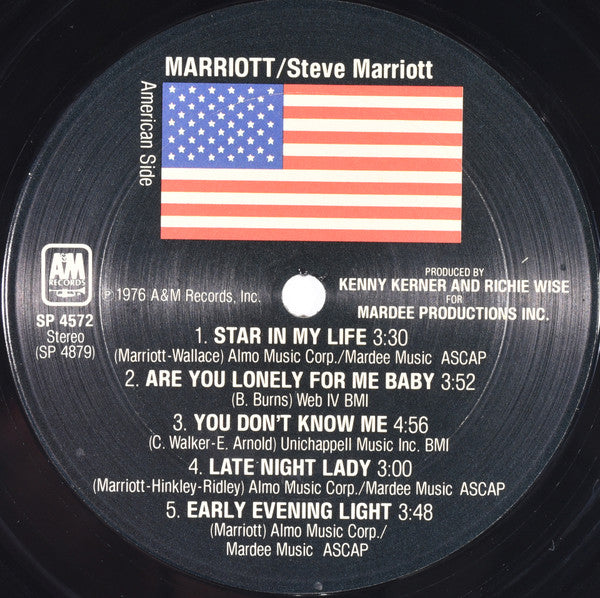 Steve Marriott : Marriott (LP, Album, Pit)