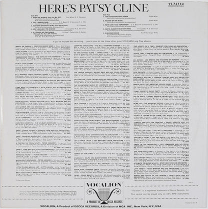 Patsy Cline : Here's Patsy Cline (LP, Comp, Pin)