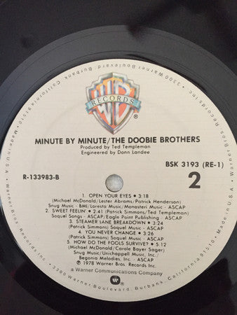 The Doobie Brothers : Minute By Minute (LP, Album, Club)
