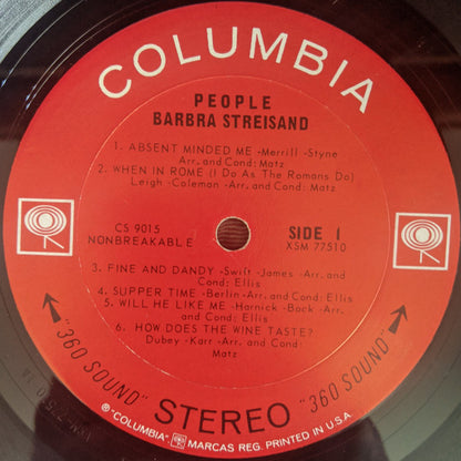 Barbra Streisand : People (LP, Album, Pit)
