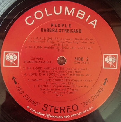Barbra Streisand : People (LP, Album, Pit)