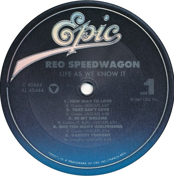 REO Speedwagon : Life As We Know It (LP, Album, Car)
