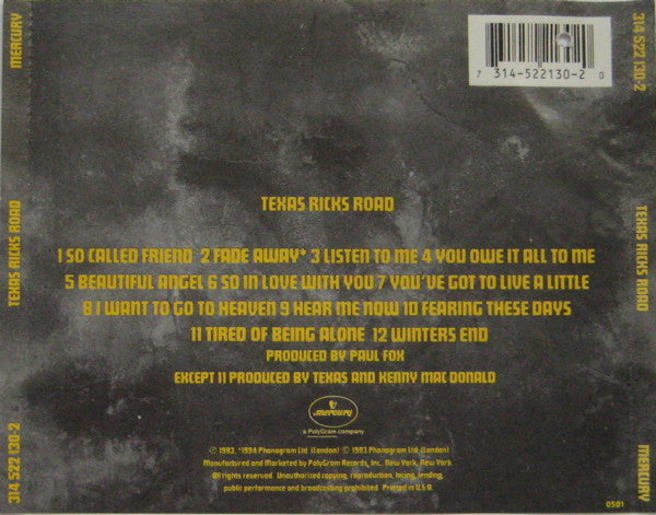 Texas : Ricks Road (CD, Album)