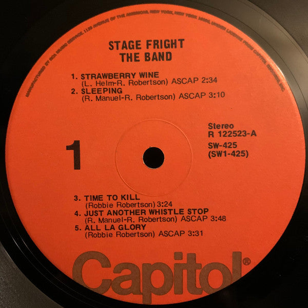 The Band : Stage Fright (LP, Album, Club, RP, RCA)
