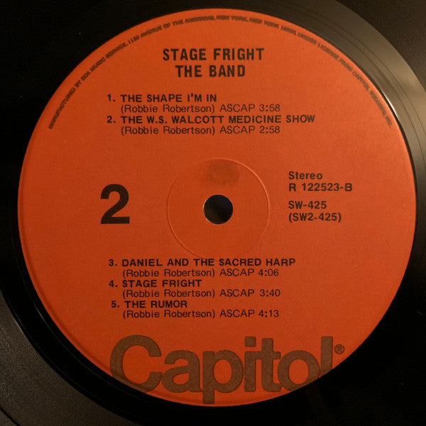 The Band : Stage Fright (LP, Album, Club, RP, RCA)