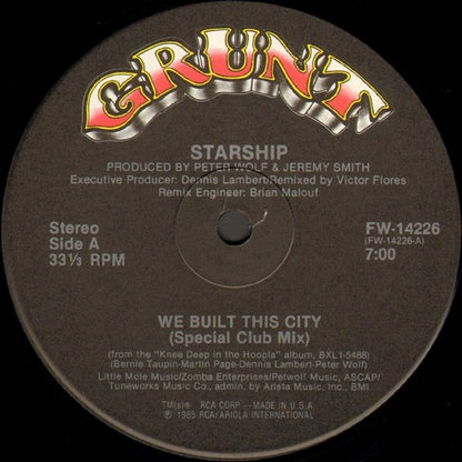 Starship (2) : We Built This City (12")