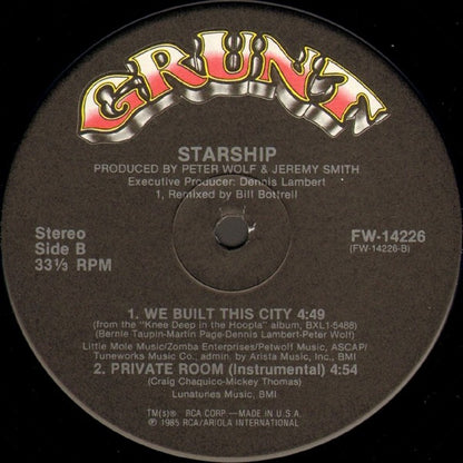 Starship (2) : We Built This City (12")